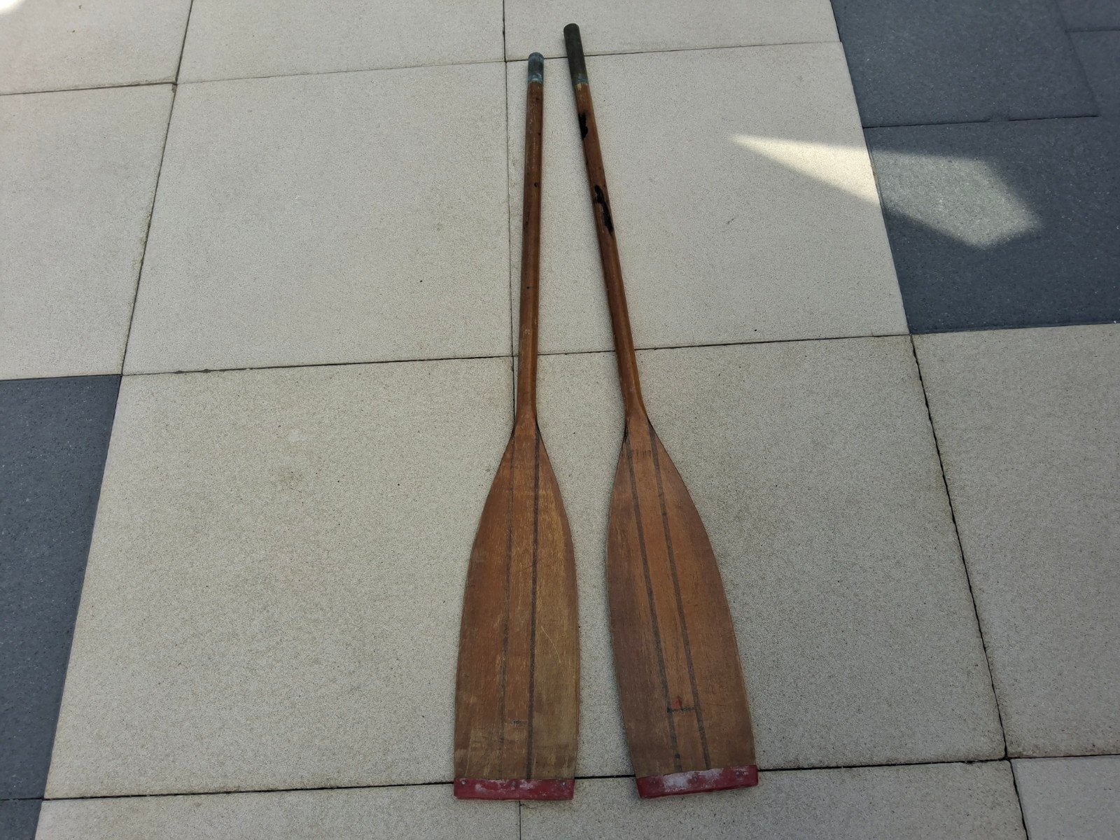Houten roeipeddels (set van 2), Ophalen, Gebruikt, Enkelbladige peddel