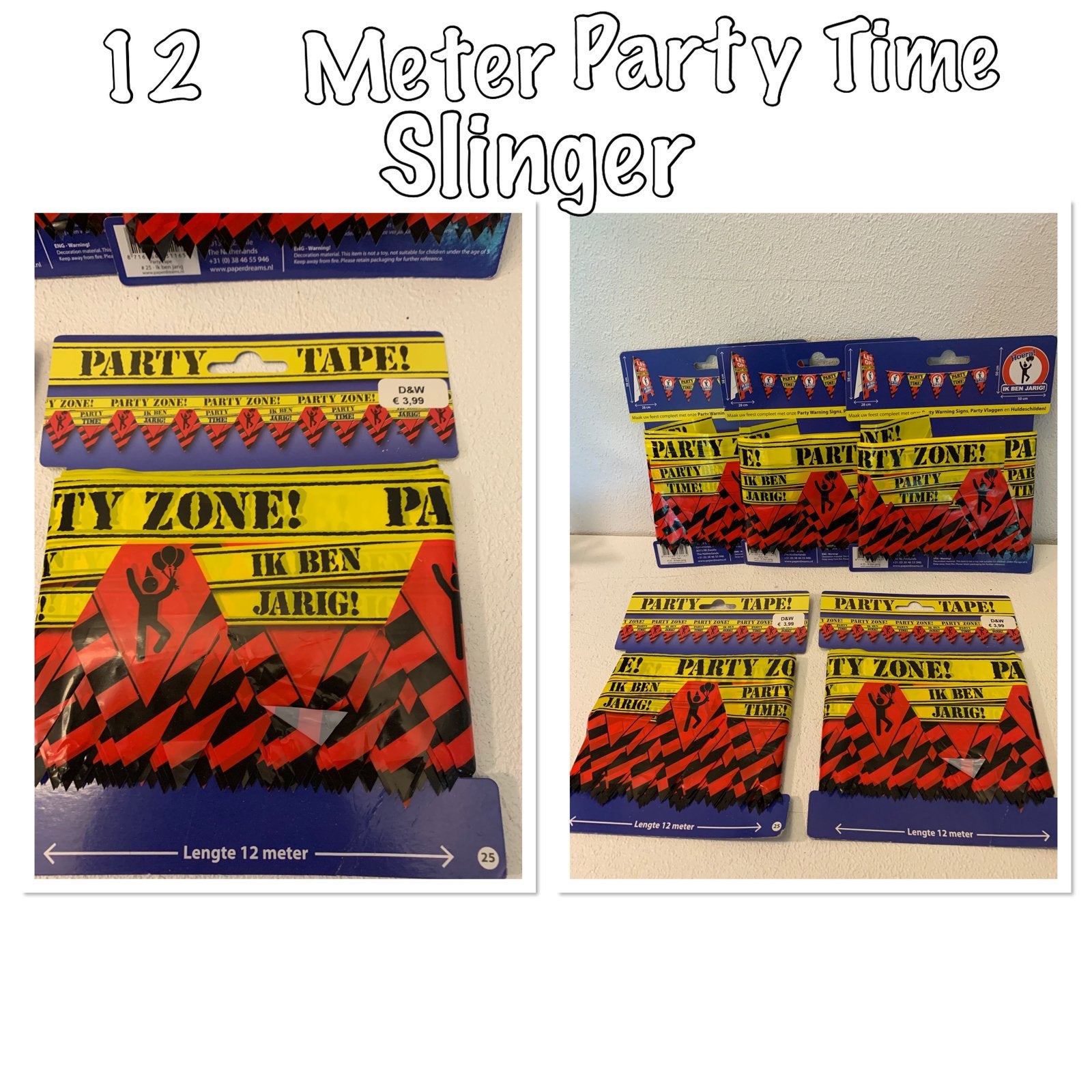 12 meter party time slinger, Hobby en Vrije tijd, Feestartikelen, Ophalen of Verzenden, Nieuw, Versiering, Verjaardag