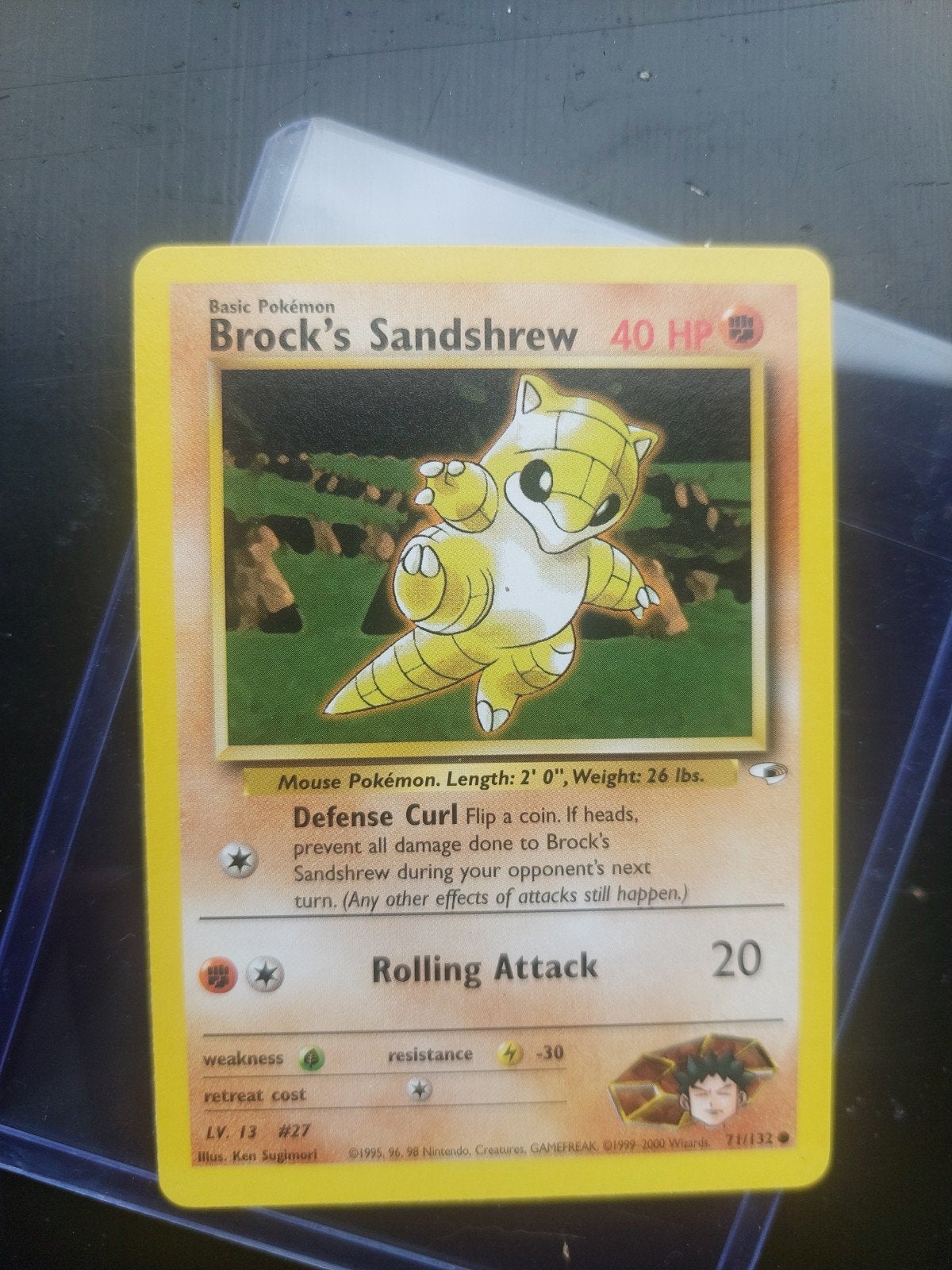 Brock's Sandshrew Pokémon Kaart (Gym Heroes), Ophalen of Verzenden, Gebruikt, Losse kaart
