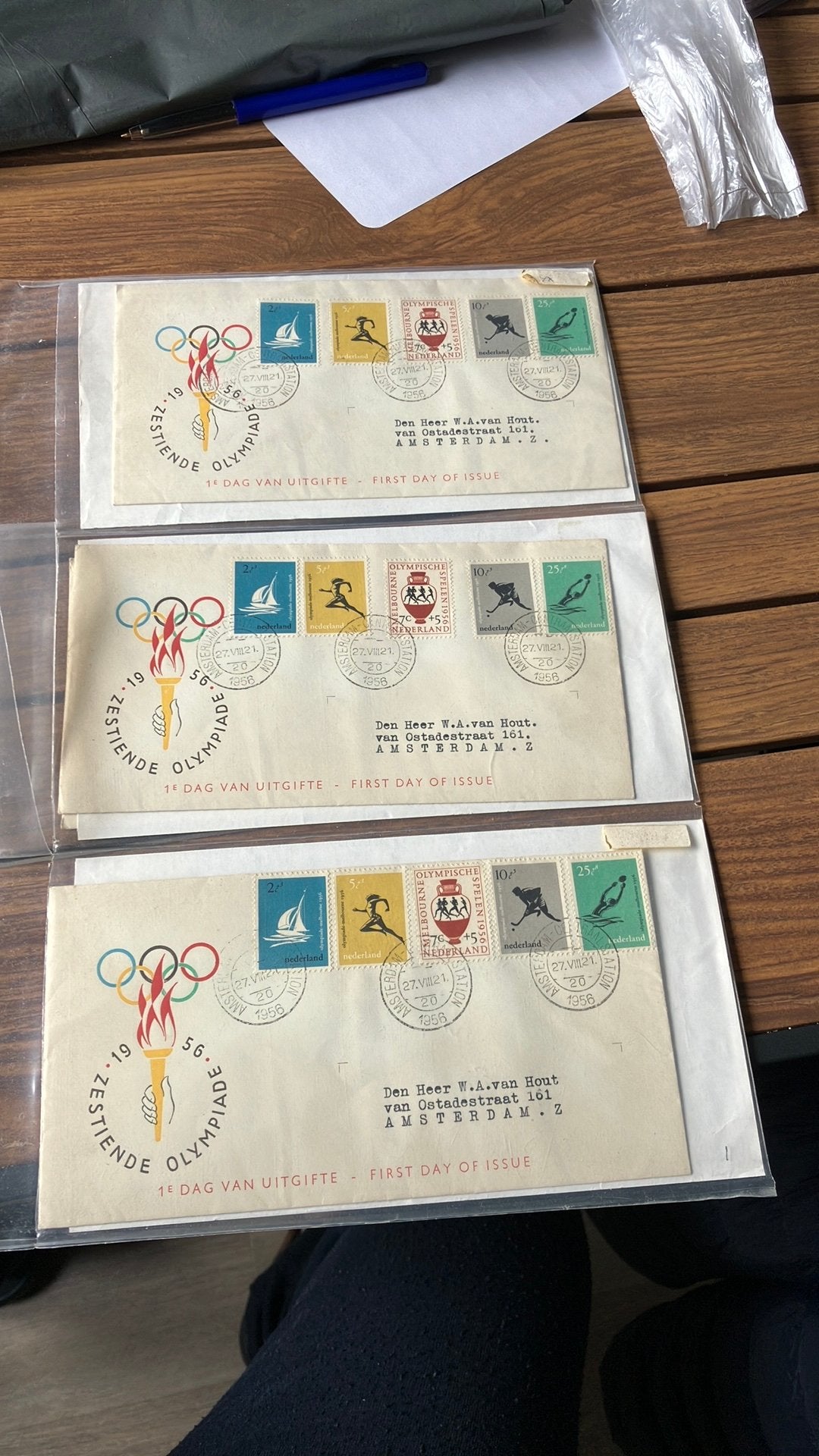 E26 1956 olympiade 4 x  beschreven, Verzenden, Nederland