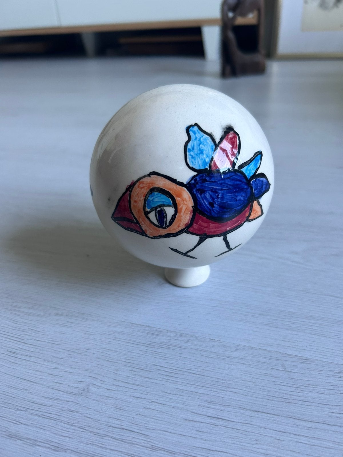 Beschilderde keramiek bol, Ophalen of Verzenden