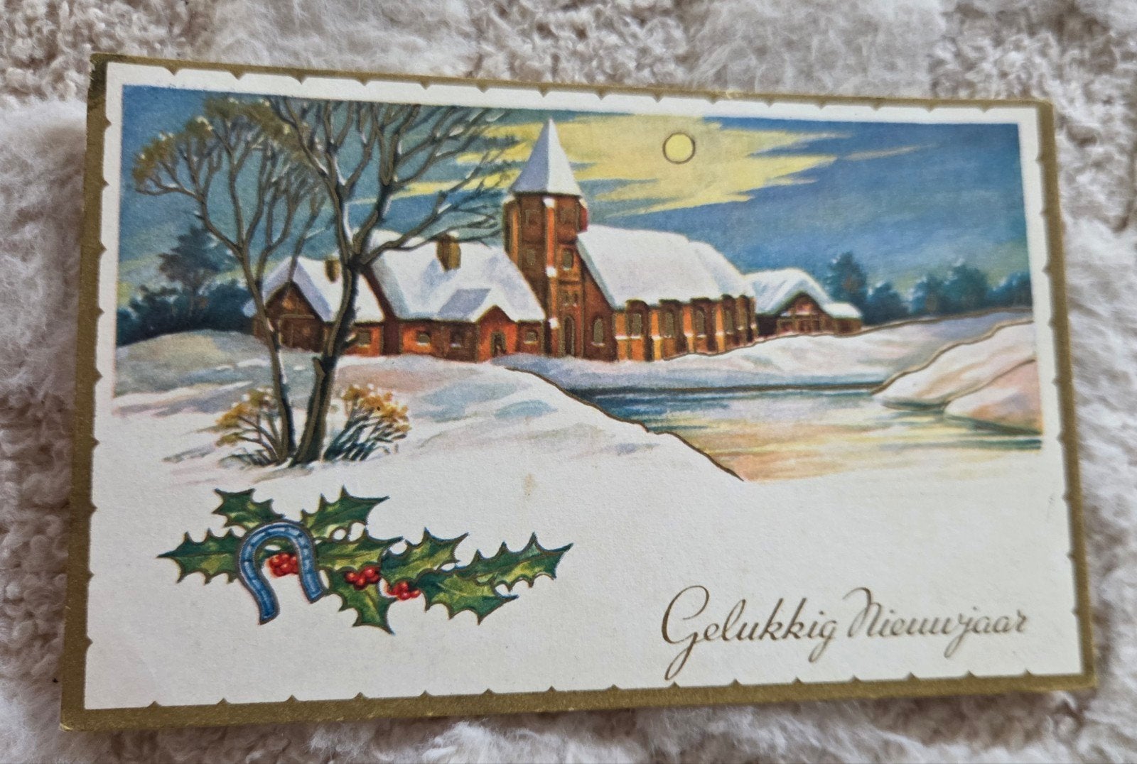 Vintage Nieuwjaarskaart 1953, Verzenden, 1940 tot 1960, Gelopen, Feest(dag)