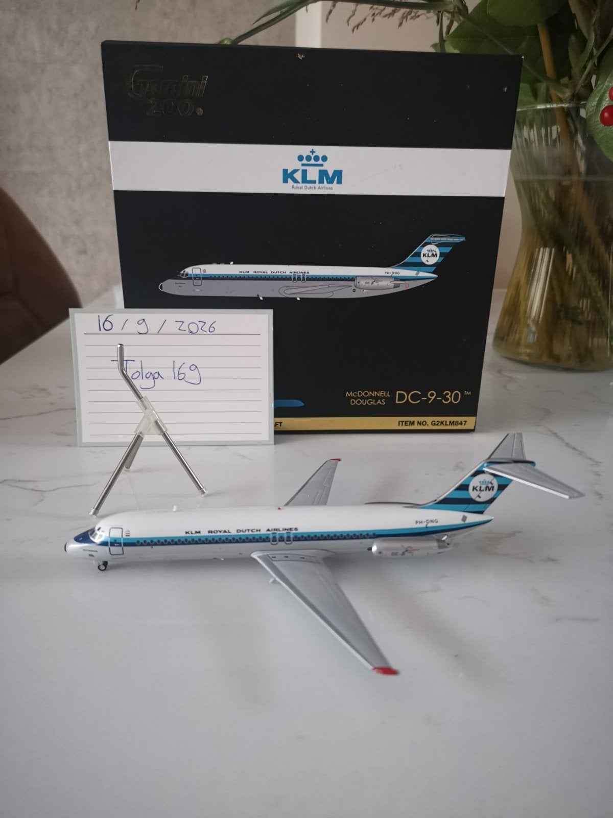 KLM DC-9-30 Gemini Jets 1:200 G2KLM847 Reg. PH-DNG, Overige merken, 1:200 of kleiner, Nieuw, Ophalen of Verzenden