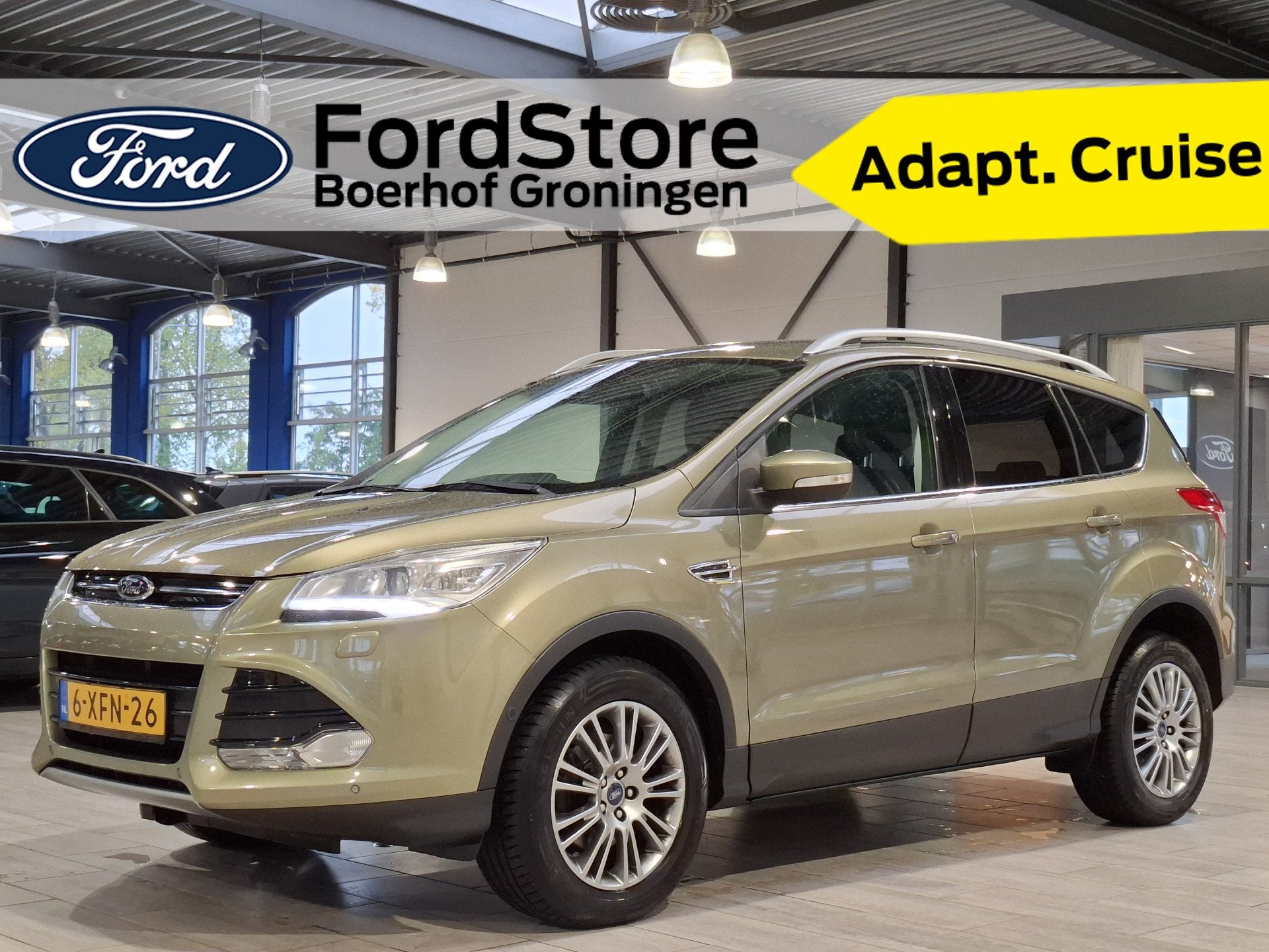 Ford Kuga 1.6 EcoBoost 150 pk Titanium | Trekhaak | Adaptive, 15 km/l, Gebruikt, Zwart, 4 cilinders