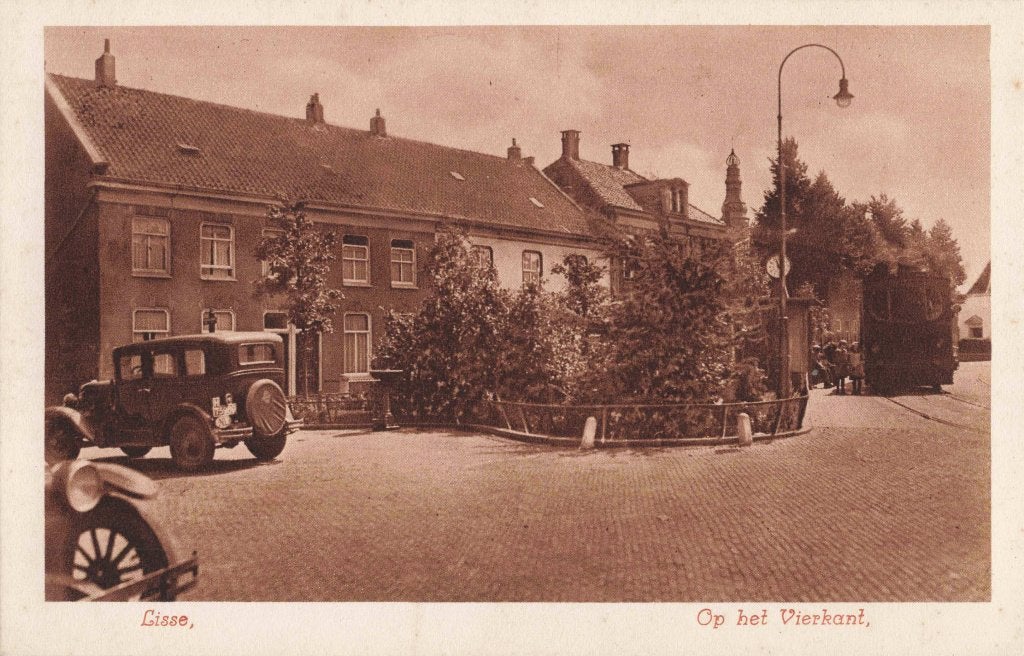 Lisse Op het Vierkant met stoomtram ZR1415, Verzamelen, Ophalen, 1920 tot 1940, Ongelopen, Zuid-Holland