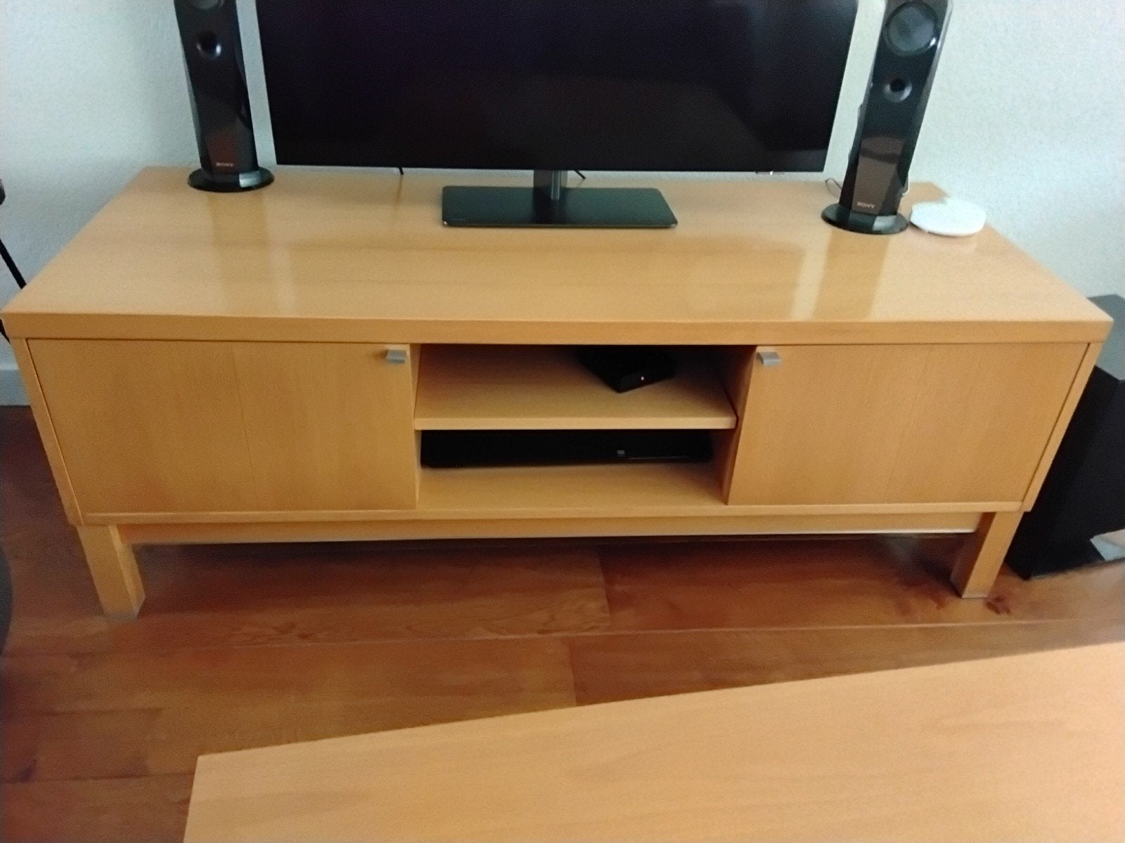 Beuken TV-meubel - 150x60x55 cm, Ophalen, Gebruikt, 100 tot 150 cm, Minder dan 100 cm