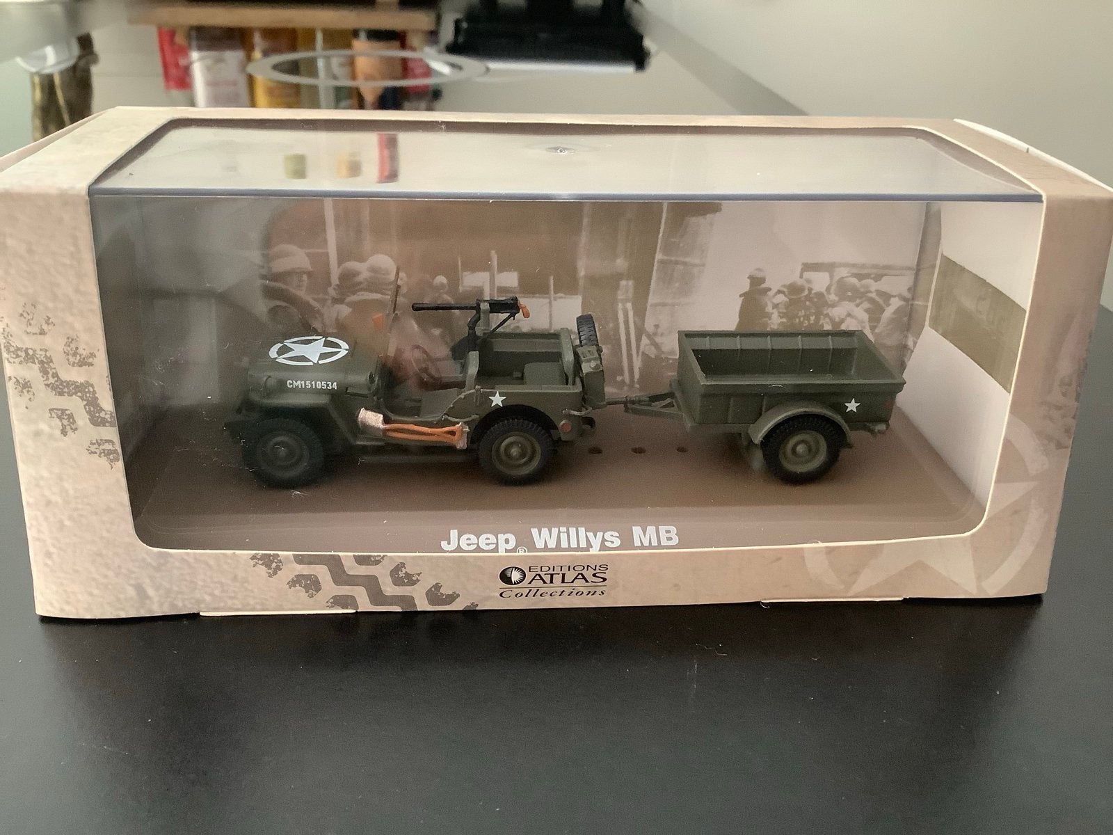 Jeep Willys MB met aanhanger - Editions Atlas Collections, Auto, 1:32 tot 1:50, Nieuw, Ophalen