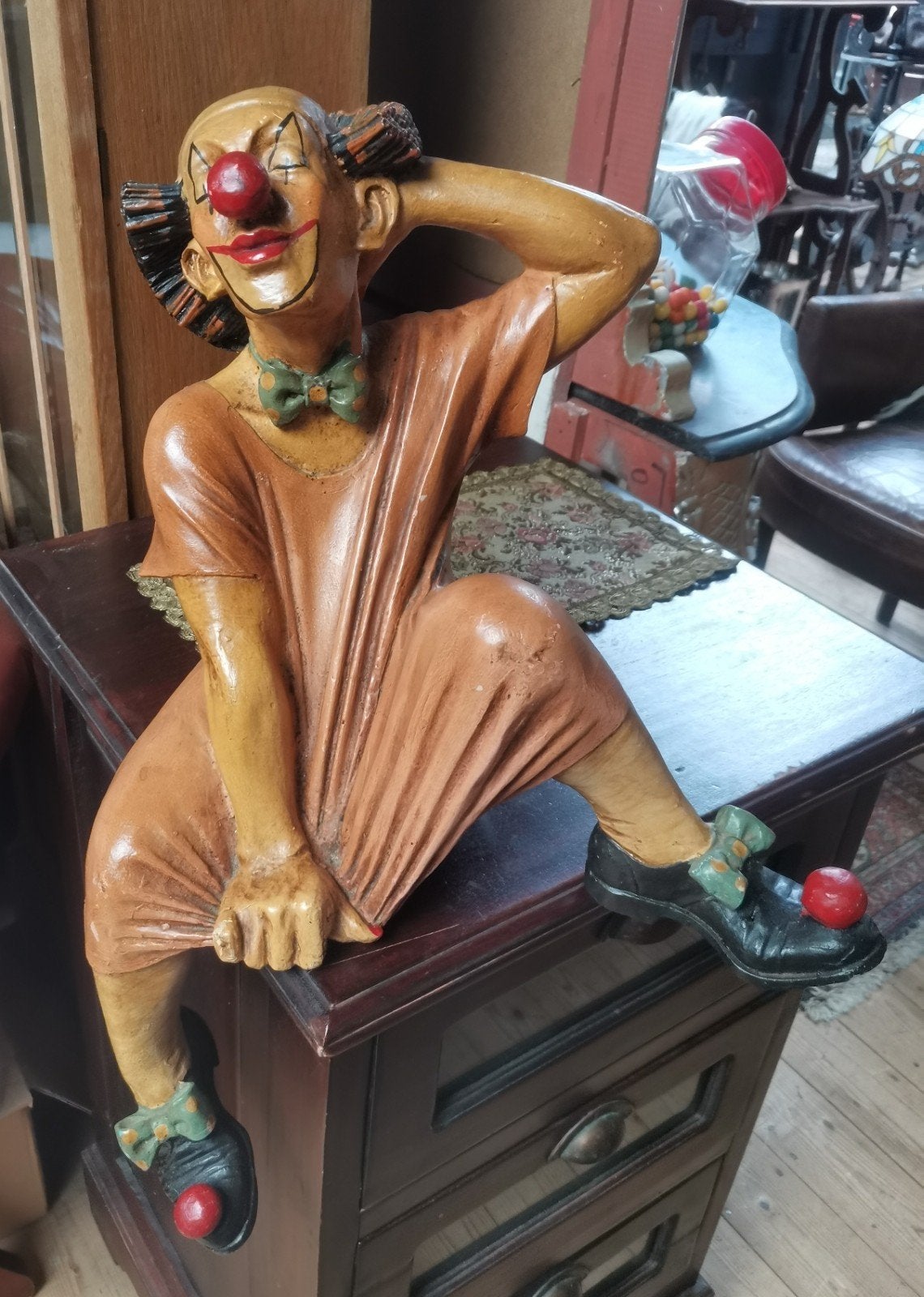 Vintage Jun Asilo clown vamp 1995, Beschilderd, Ophalen of Verzenden, 20 - 50 cm, Steen of Keramiek