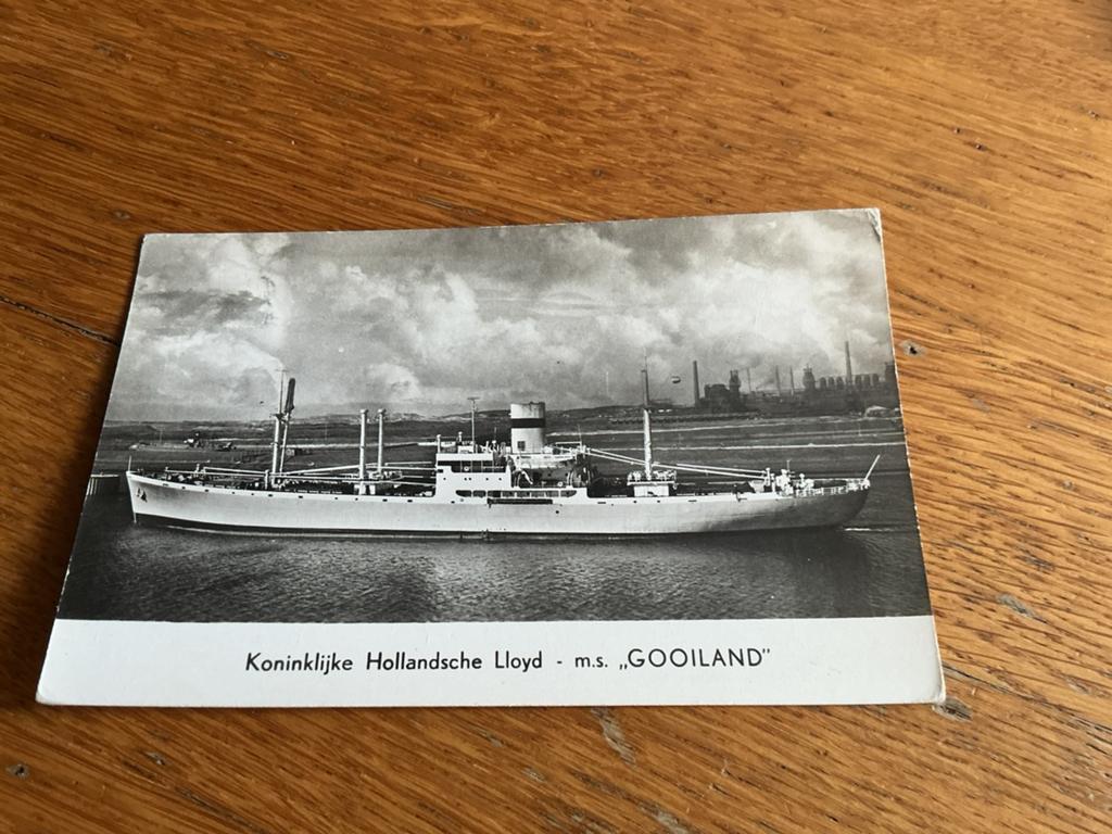 S693 MS GOOILAND, Verzamelen, Scheepvaart, Ophalen of Verzenden, Kaart, Foto of Prent