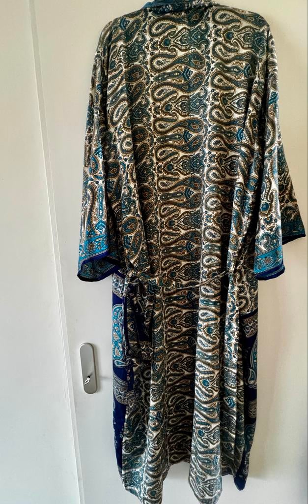 Zijden Kimono Handgemaakt uit India - Paisley Print Boho, Ophalen of Verzenden, Zo goed als nieuw