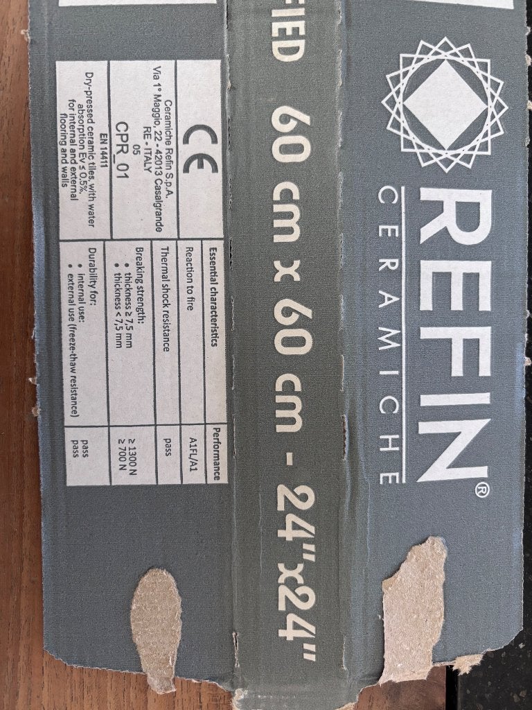 Badkamer tegel 60x60 REFIN, Ophalen, 60 cm of meer, Nieuw, Minder dan 5 m²