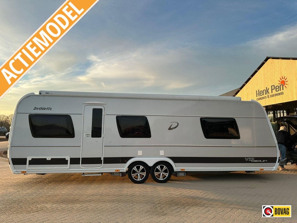 Dethleffs Beduin VIP 760 DR queensbed / full option, Caravans en Kamperen, Overige typen, Rondzit, Bedrijf, Kachel