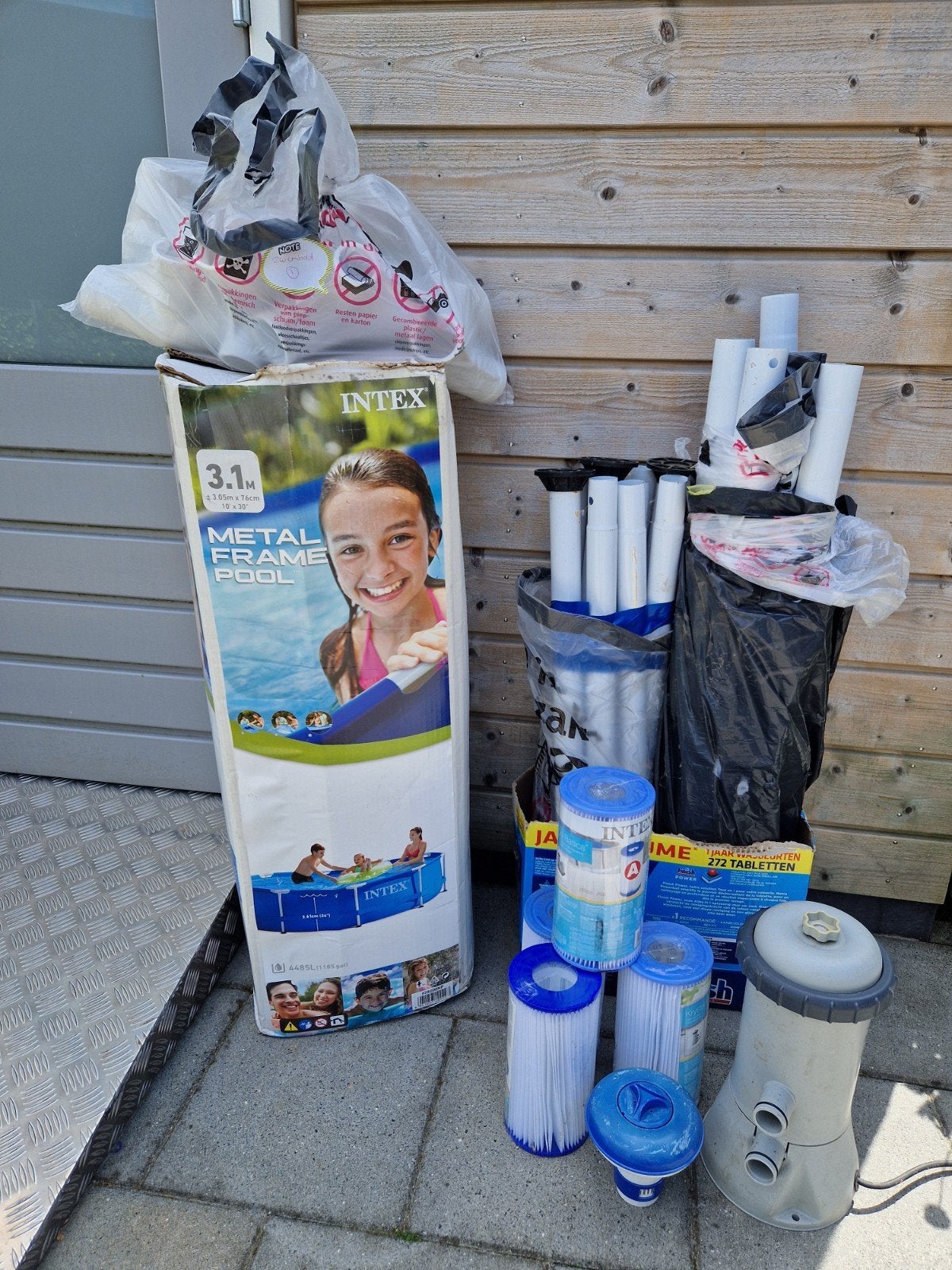 Rond Zwembad: Compleet & Lek Vrij, Tuin en Terras, Zwembaden, Ophalen, Minder dan 80 cm, Rond, 300 cm of meer