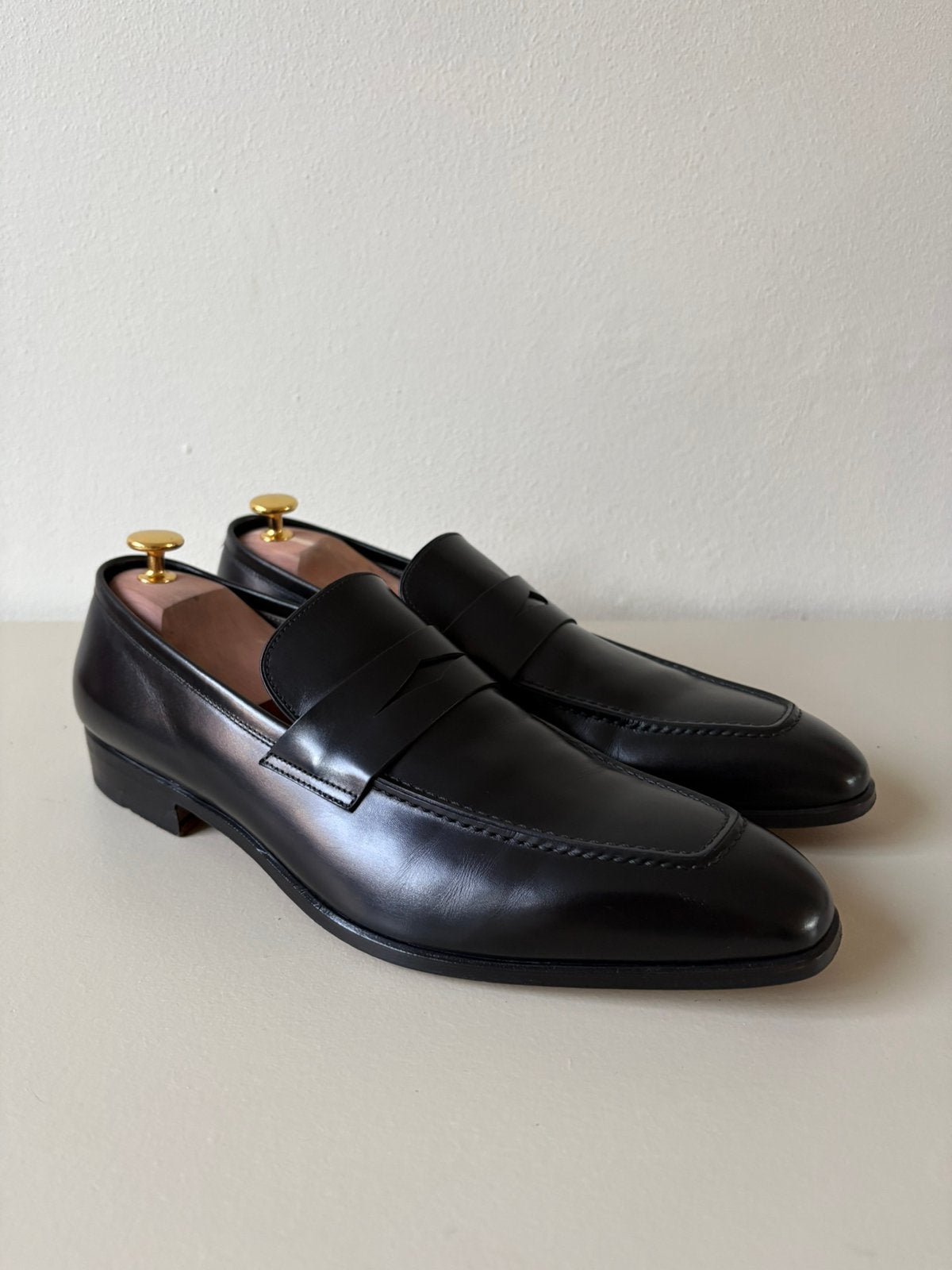 Moreschi Penny Loafers - Zwart - 43 (UK 8.5), Loafers, Zwart, Ophalen of Verzenden, Zo goed als nieuw