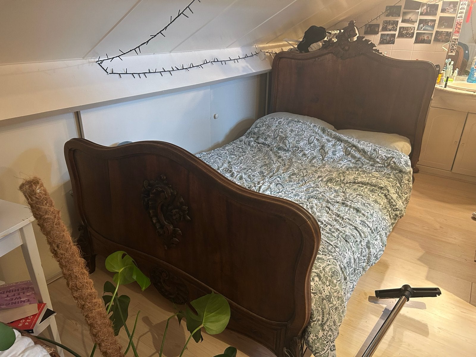 Vintage bed met matras 120x190 cm - Opknapper, Antiek en Kunst, Ophalen