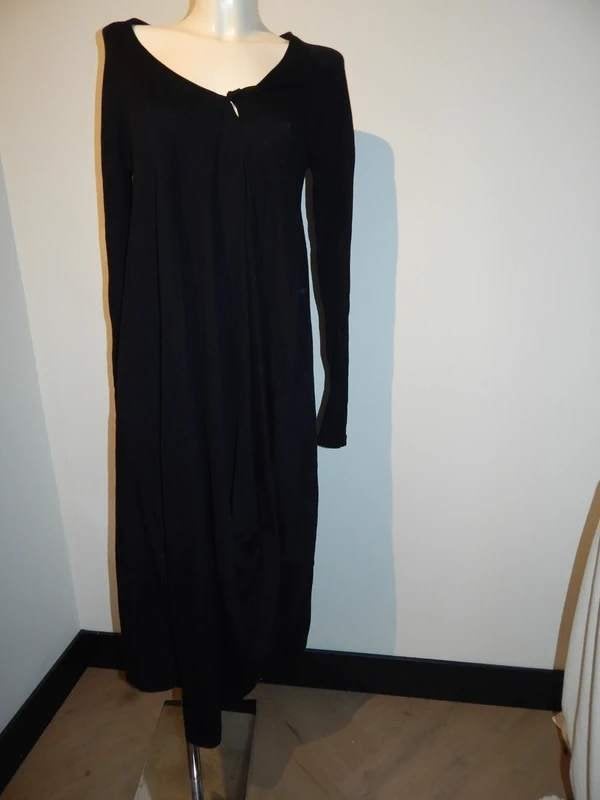 Rundholz Black label lange jurk draai in de stof hals M, Maat 38/40 (M), Verzenden, Zwart, Rundholz