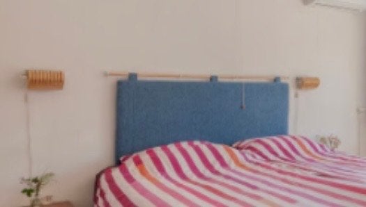 Als nieuw Zeeblauw bedkussen/rugkussen, wasbaar, 150x65,5 cm, Ophalen, Blauw, Zo goed als nieuw, Overige maten