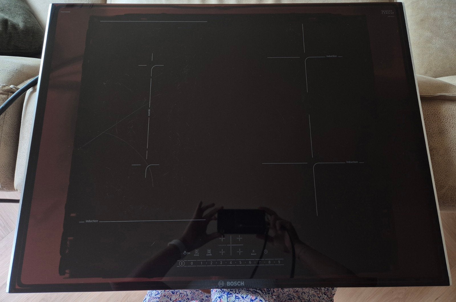 Inductiekookplaat Bosch PVS775FB5E, Ophalen, Gebruikt, 4 kookzones, Inbouw