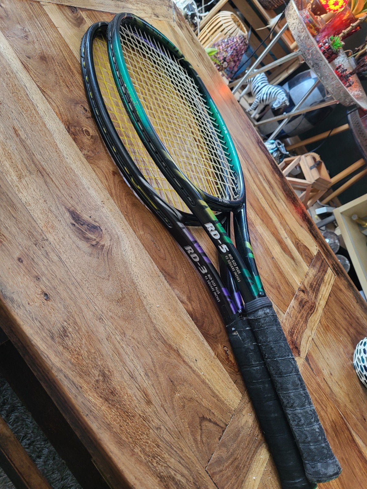 Duo-set Vintage Yonex Tennisrackets: RD-5 & RD-3 Mid-Size, Overige merken, Gebruikt, Ophalen of Verzenden, Racket