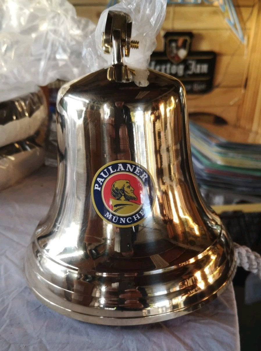 Mooie nieuwe PAULANER messing café bel/bar bel, Verzamelen, Ophalen of Verzenden, Nieuw, Overige typen, Overige merken