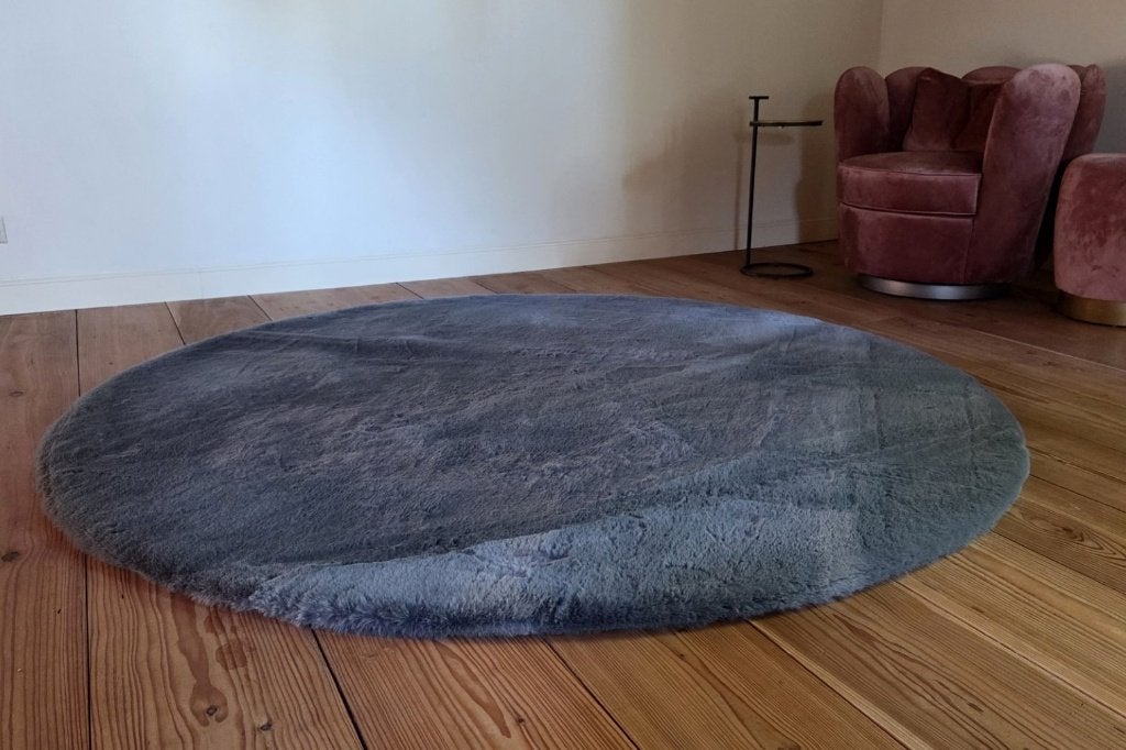 Zacht rond vloerkleed COMFY grijs fluffy Ø200 & Ø160 cm., 150 tot 200 cm, Rond, Nieuw, Ophalen of Verzenden
