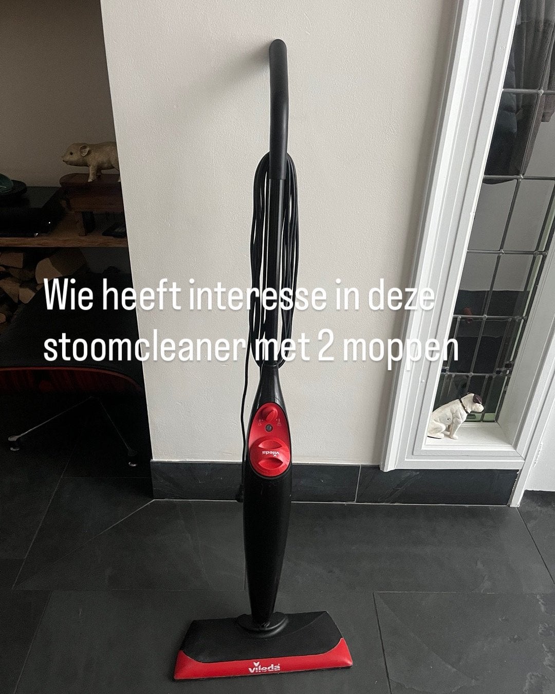 Vileda Stoomreiniger met 2 moppen, Overige merken, Ophalen of Verzenden, Geschikt voor harde vloeren, Stoomreiniger
