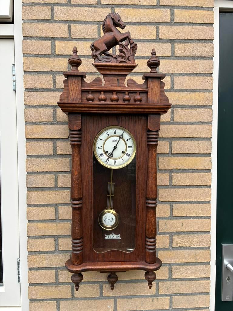 Regulateur, Wuba met gong slag, Antiek en Kunst, Ophalen of Verzenden