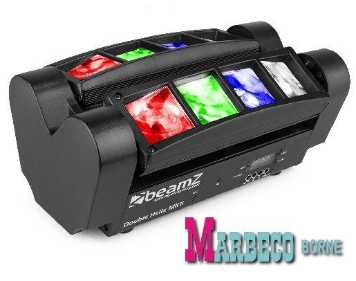 LED licht effect, Double Helix 8x 3W RGBW Led, MHL820, Geluidgestuurd, Nieuw, Info@marbeco.nl, BeamZ