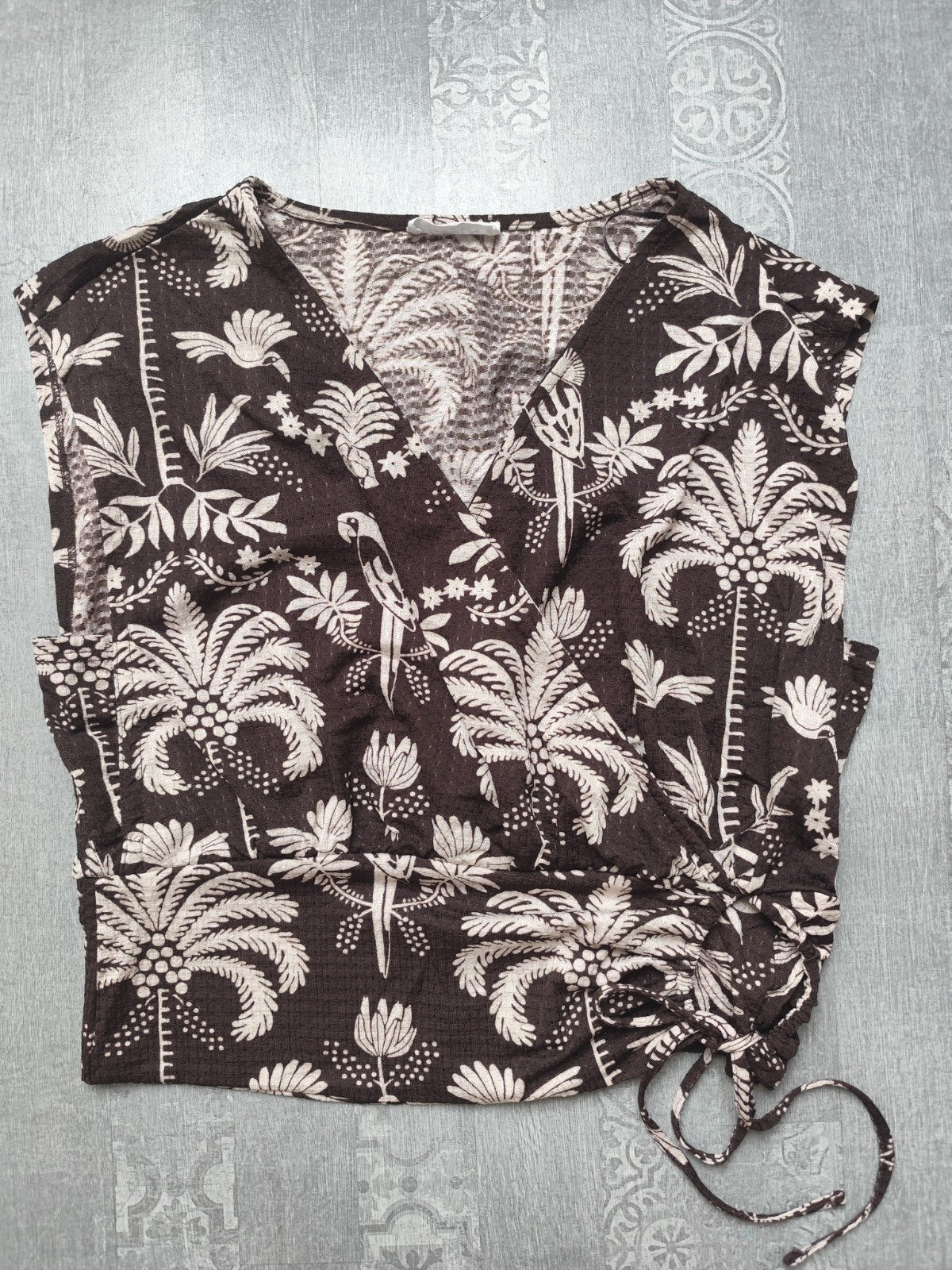 Gezocht top Cotton Club mt L, Bruin, Zo goed als nieuw, Korte mouw, Cotton Club