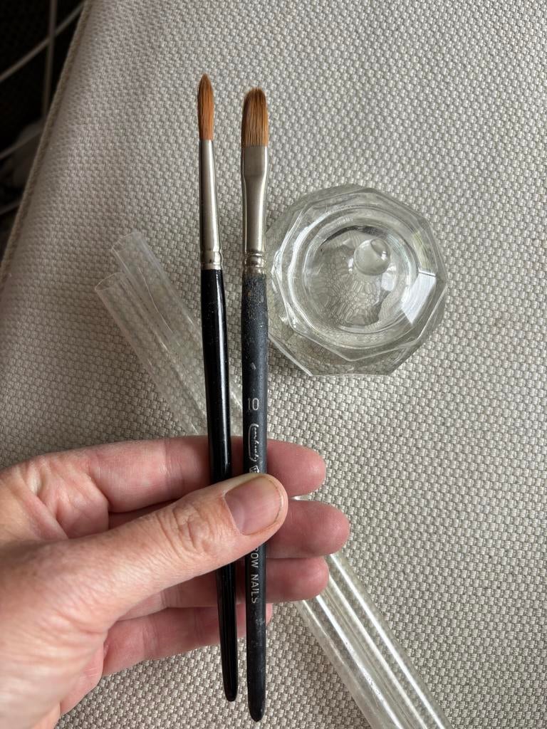 Acrylpenseel en dapendish voor acrylnagels, Ophalen of Verzenden, Gebruikt, Handen en Nagels, Toebehoren