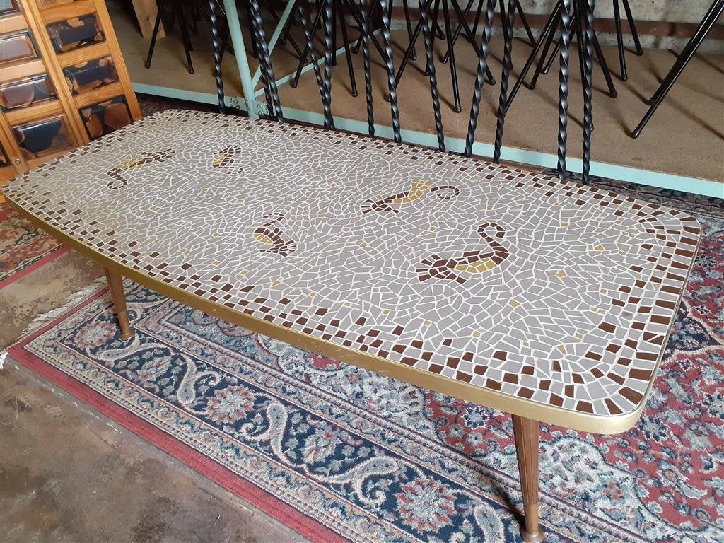 Salontafel '60s ( mozaiek ) Retro/Vintage/Design, Huis en Inrichting, Tafels | Salontafels, Ophalen, Gebruikt, 100 tot 150 cm