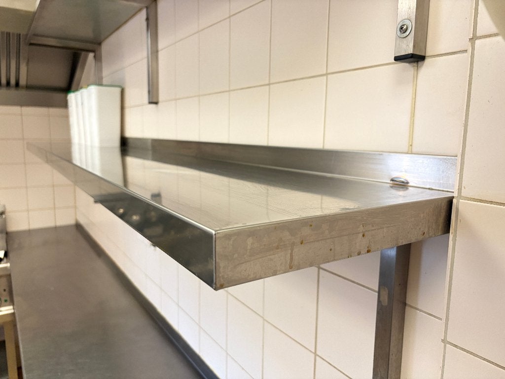 RVS wandschap 200 cm, Bordenrek, Ophalen, Zo goed als nieuw