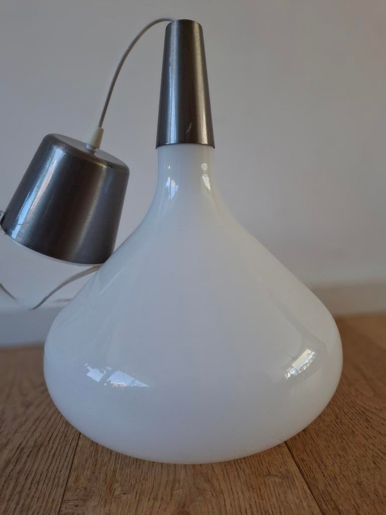 Vintage IKEA Sodak Melk Glas Hanglamp, Ophalen, Vintage, Mid-century Modern, Scandinavisch, Zo goed als nieuw, Glas