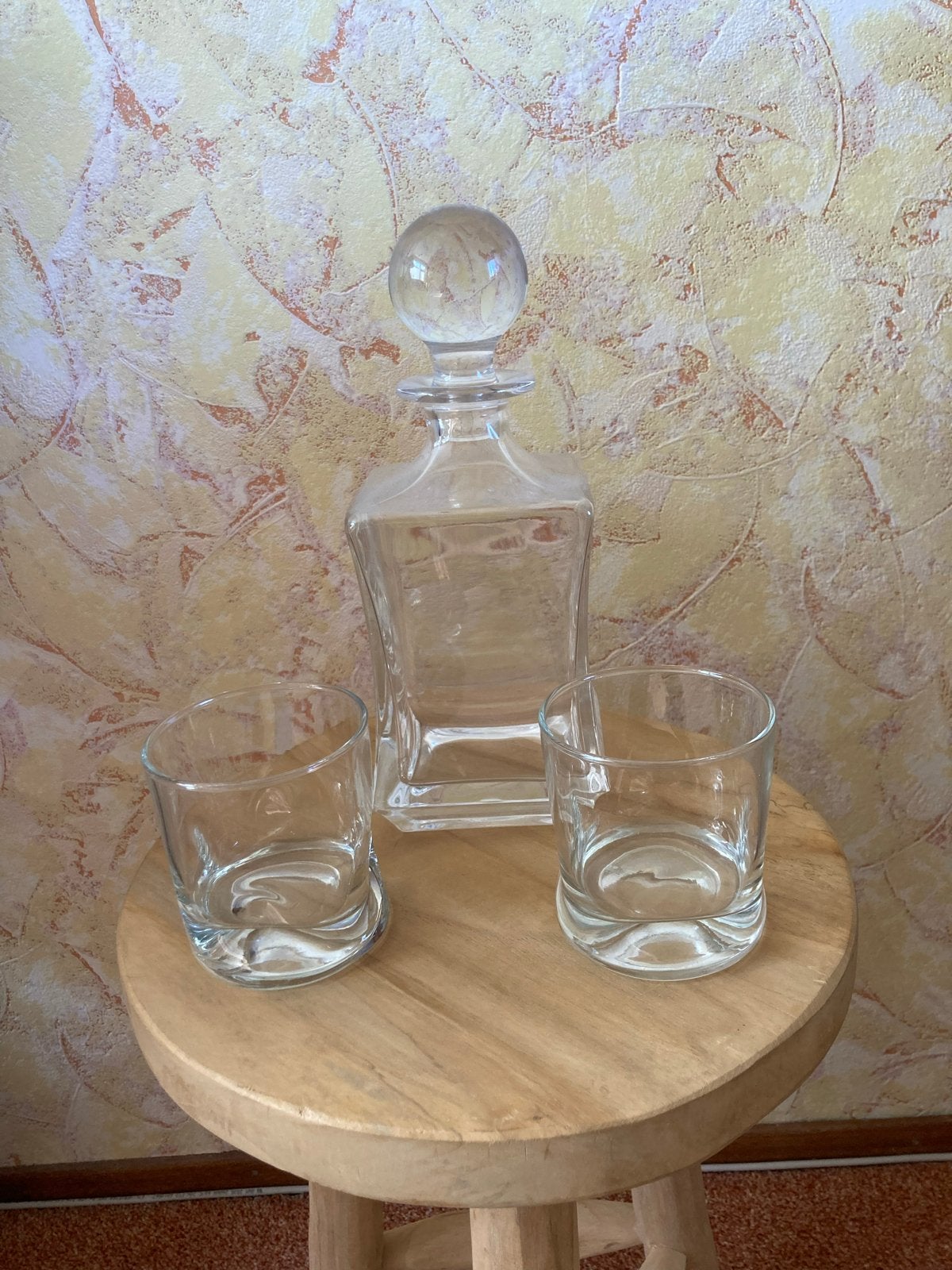 Karaf met whiskyglazen en ronde stolp - Puntgaaf, Antiek en Kunst, Ophalen of Verzenden