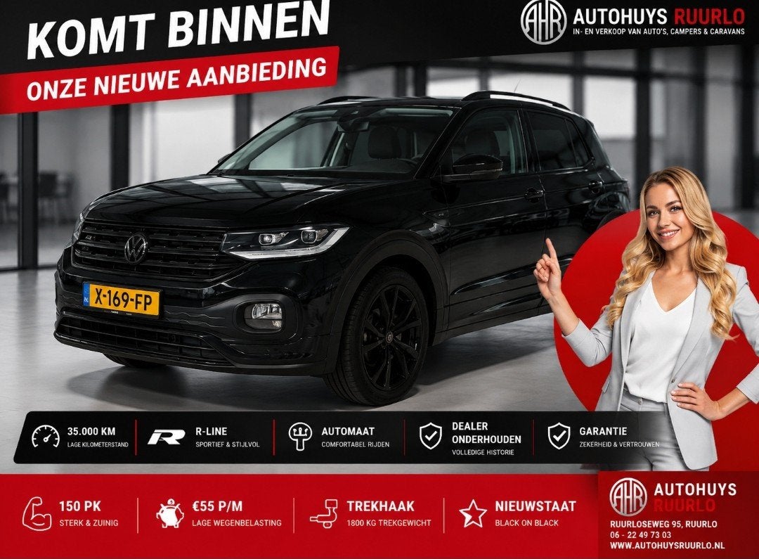 Volkswagen T-Cross 1.5 TSI Style Business R zondag op Afspra, Auto's, Dealer onderhouden, T-Cross, 4 cilinders, Leder en Stof