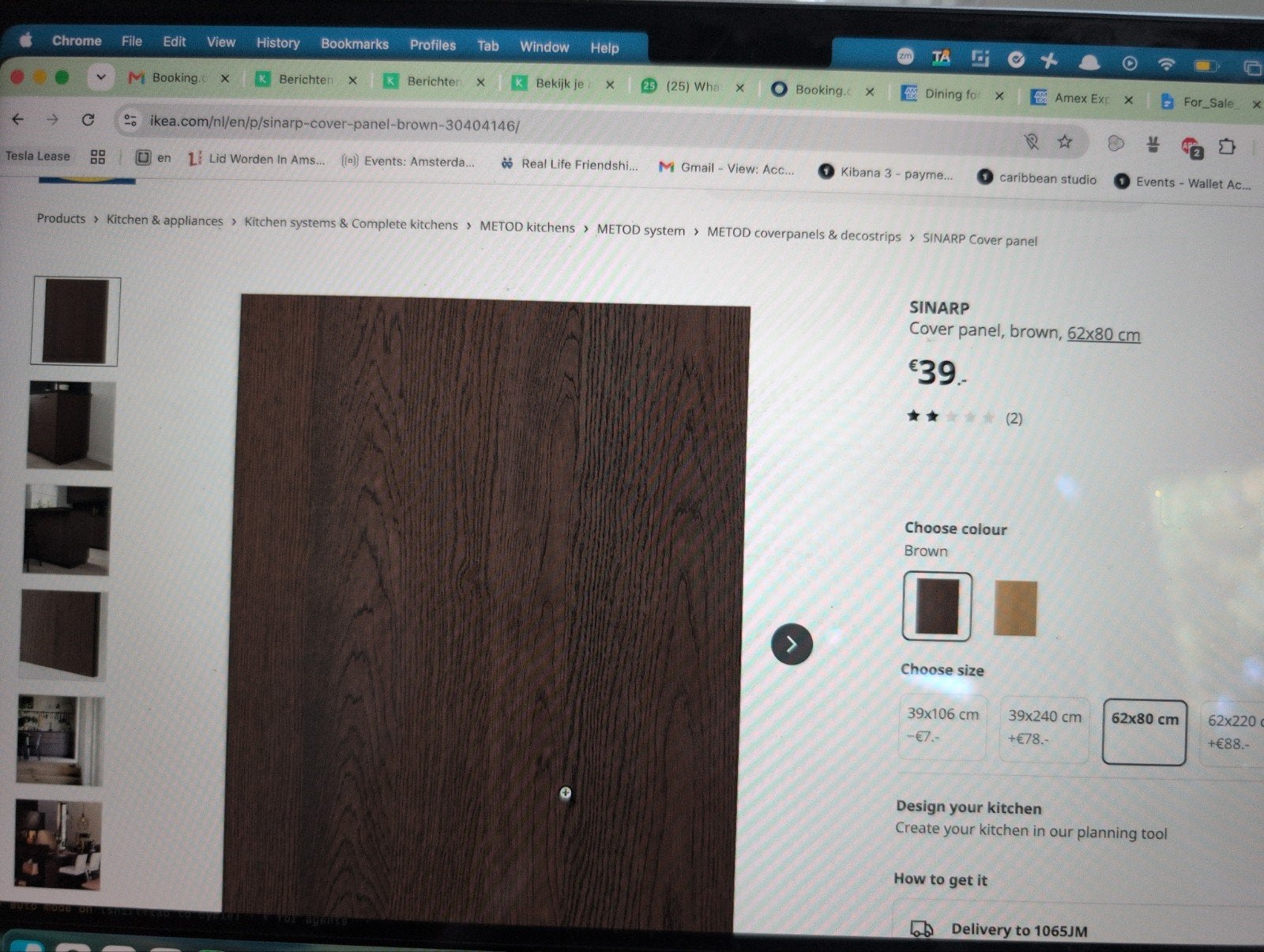 IKEA SINARP Dekpaneel Bruin 62x80 cm, Ophalen of Verzenden