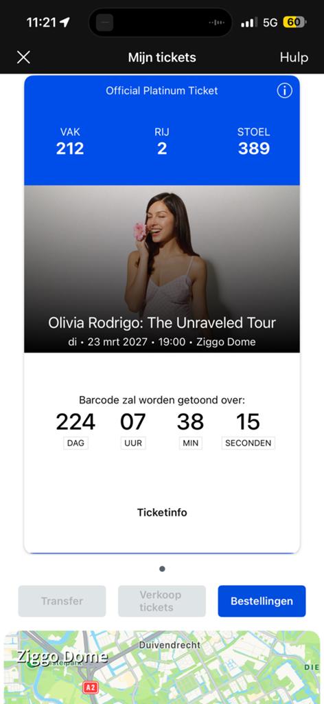 Olivia Rodrigo ticket 23 maart 2027, Eén persoon, Maart