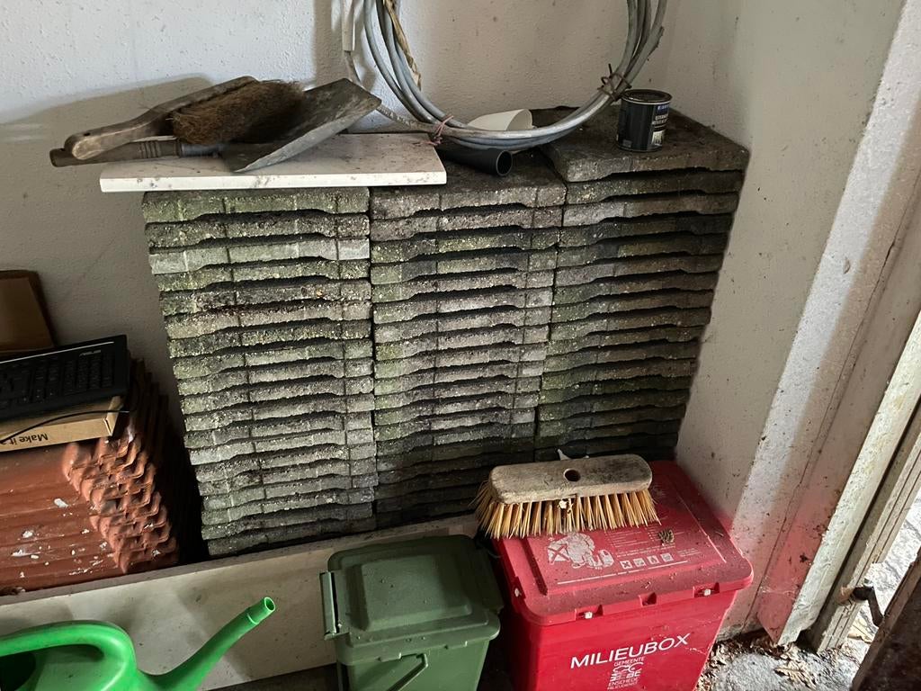 Tegels dakterras GRATIS circa 13m2, Tuin en Terras, Tegels en Klinkers, Ophalen, Gebruikt, Beton, Terrastegels