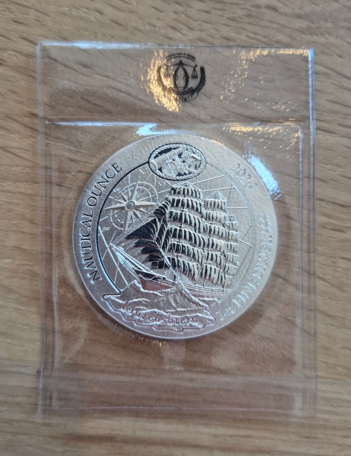 1 oz zilver Rwanda Nautical HMS 'Kruzenschtern' 2026, Ophalen of Verzenden, Zilver