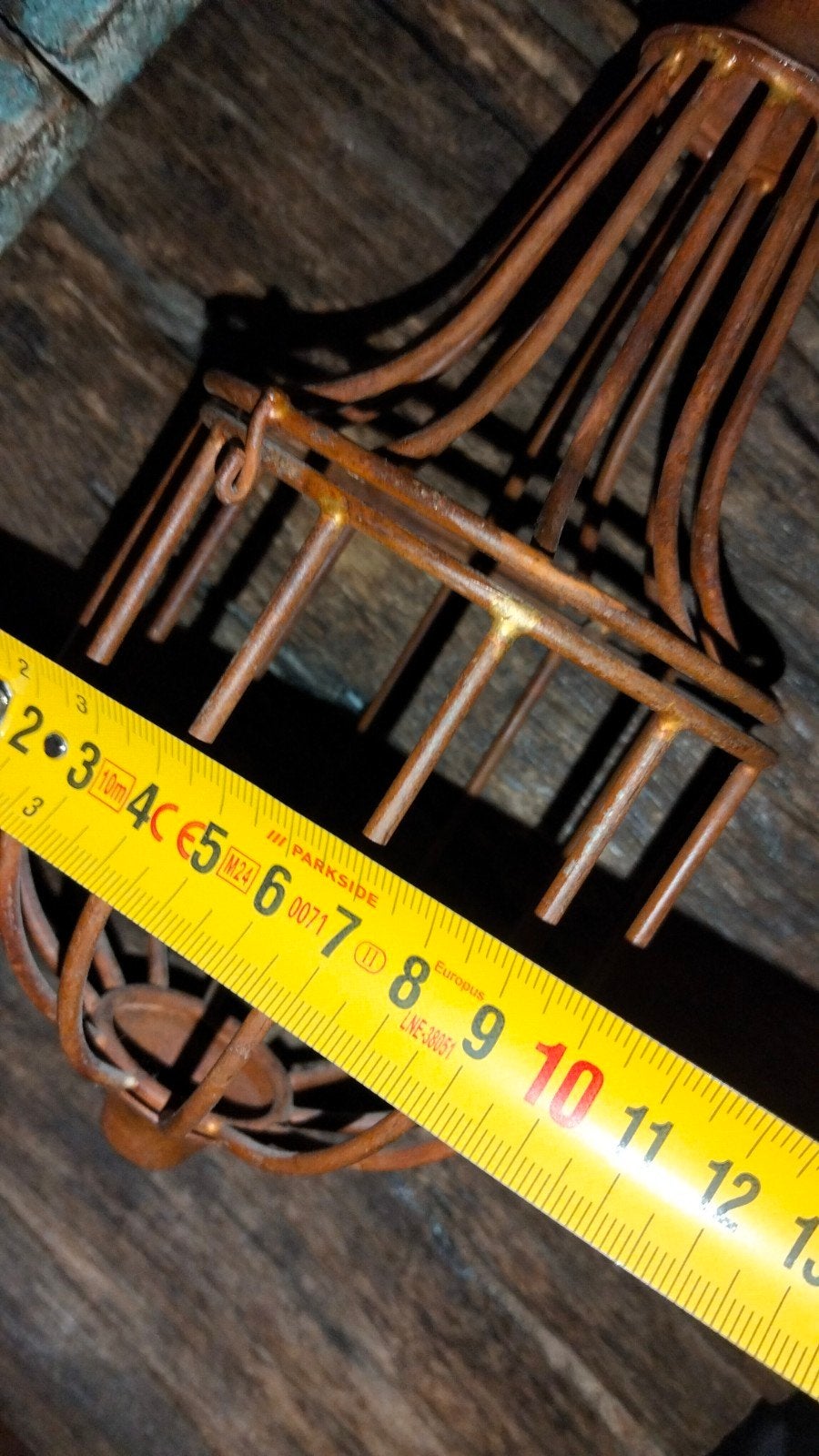 Leuk brocante hanger druppel metaal geroest, Ophalen of Verzenden
