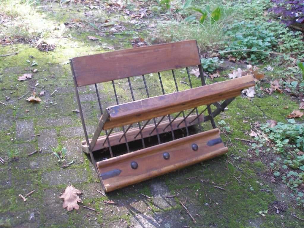 Oud tijdschriftenrek of krantenbak, Ophalen, Gebruikt, Inklapbaar, Lectuurbak