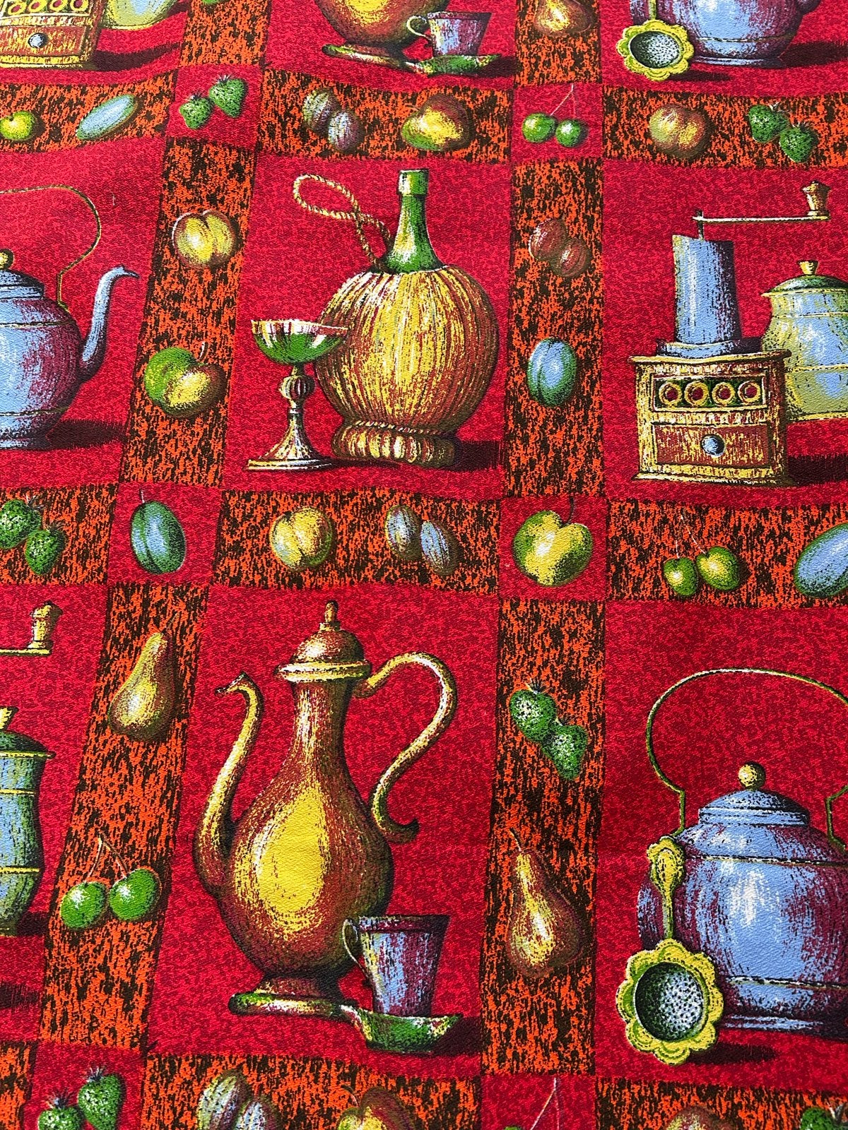 Retro Vintage Rood Lap met chianti fles, Ophalen of Verzenden