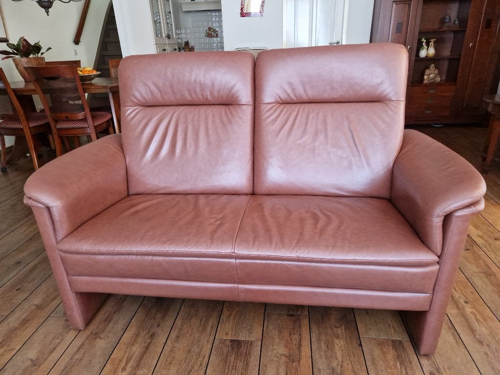 Leren bank 160 cm, Ophalen, Gebruikt, Rustiek, 150 tot 200 cm