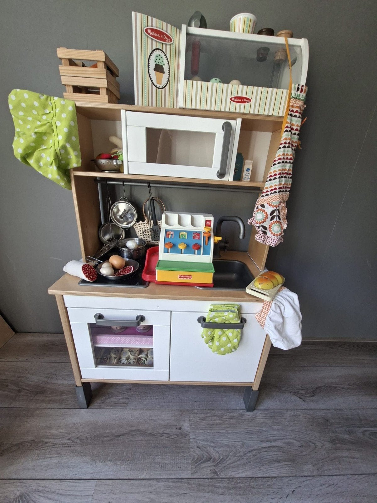 Grote speelgoedkeuken met accessoires en kassa, Ophalen, Gebruikt, Jongen of Meisje