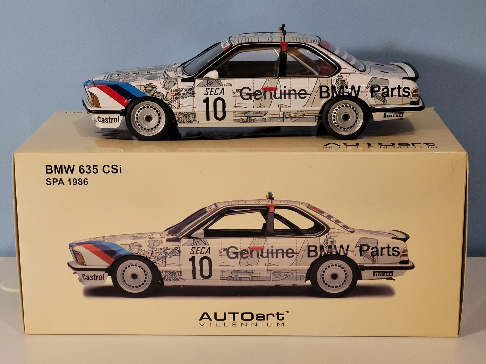 Autoart BMW E24 635 CSi SPA 1986 #10 in originele verpakking, Ophalen of Verzenden, Zo goed als nieuw, Autoart