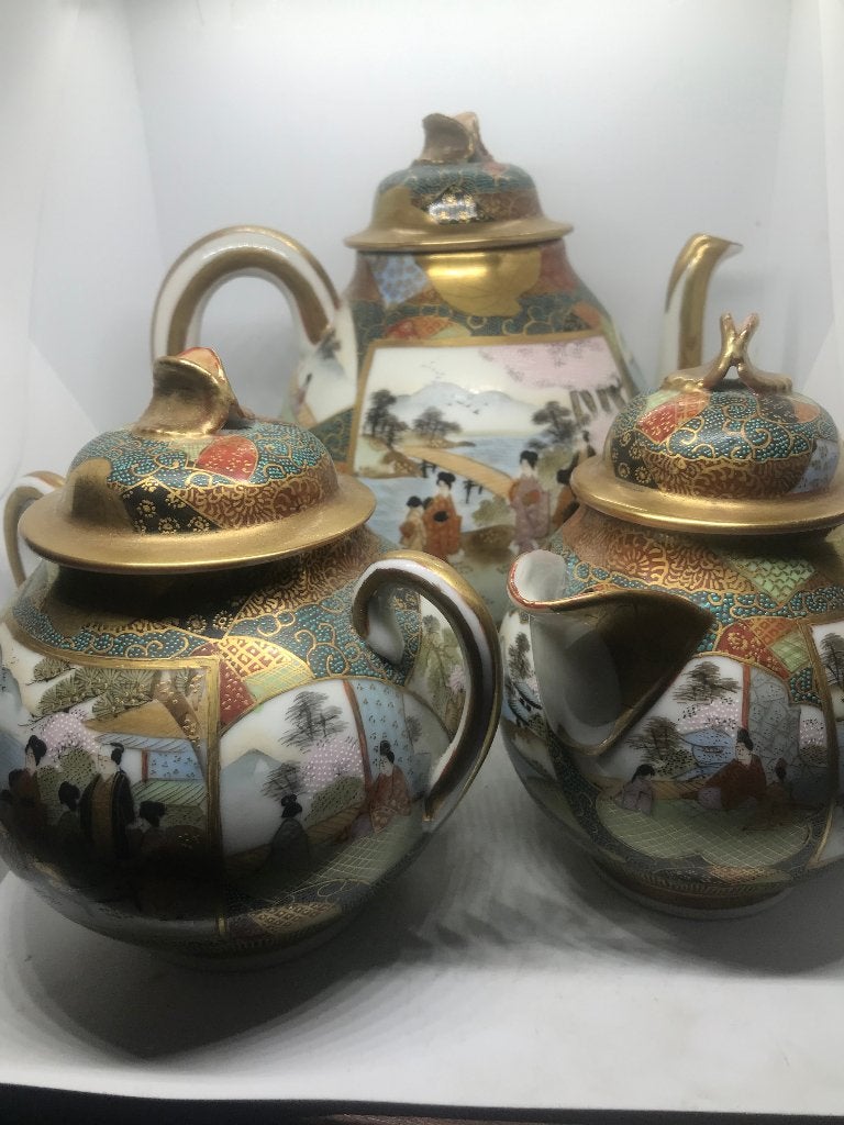 japan porselein servies meiji periode thee suiker melk pot, Ophalen of Verzenden