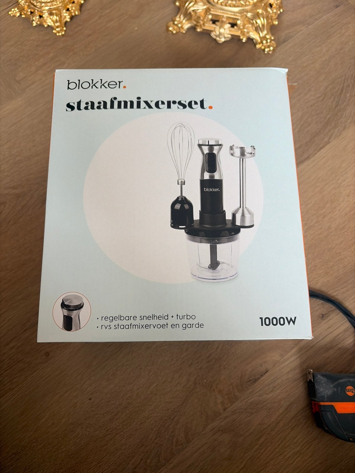 Blokker Staafmixerset 1000W - Nieuw in doos, Ophalen, Nieuw, 3 snelheden of meer, Vaatwasserbestendig