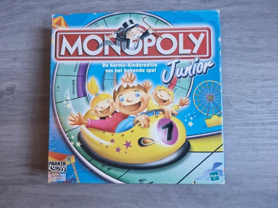 Monopoly Junior - Parker - De Kermis-Kindereditie, Drie of vier spelers, Ophalen of Verzenden, Gebruikt, Parker