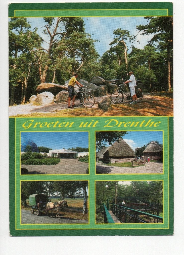 Groeten uit Drenthe - Vintage Ansichtkaart, Ophalen of Verzenden, 1980 tot heden, Gelopen, Drenthe