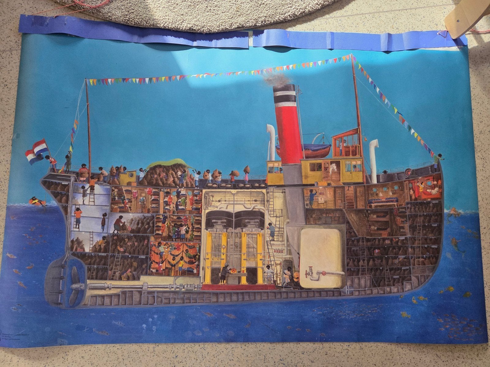Charlotte Dematons sinterklaas en zwarte pieten poster groot, Ophalen